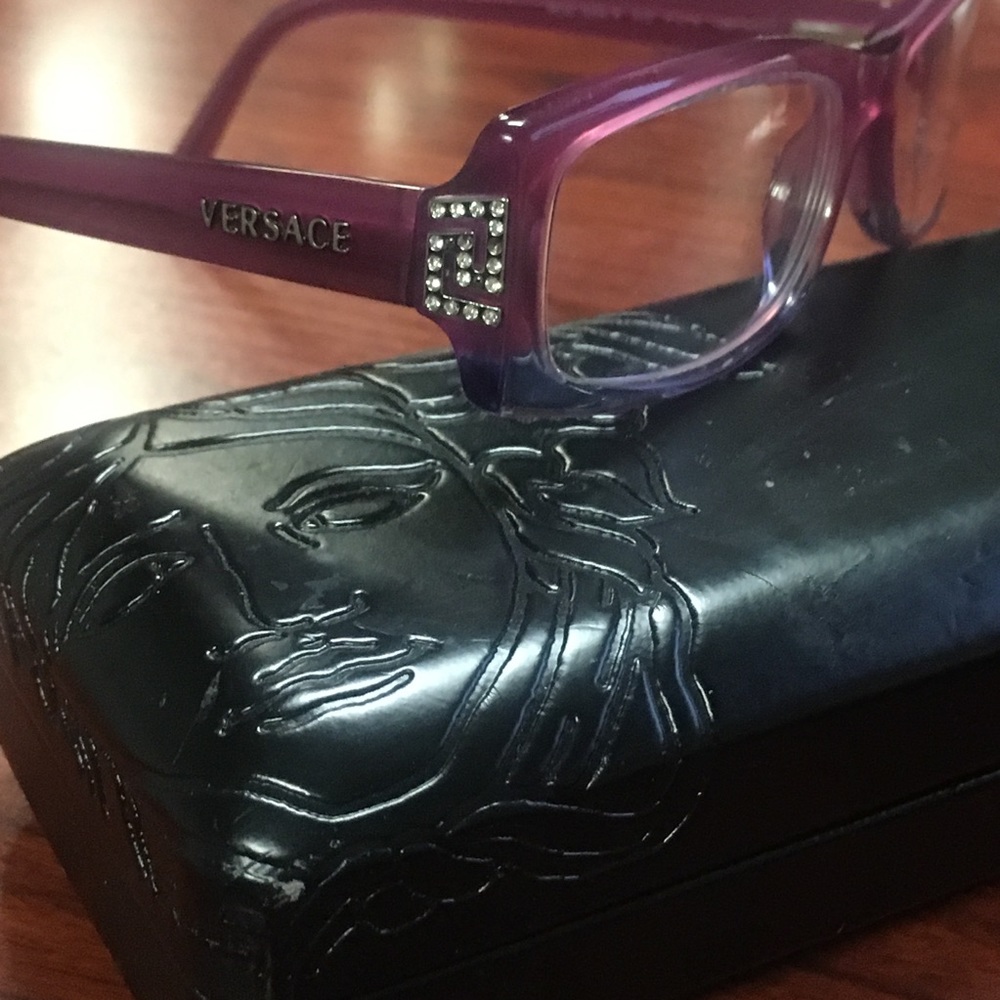💯 VERSACE PURPLE RHINESTONE GLASSES